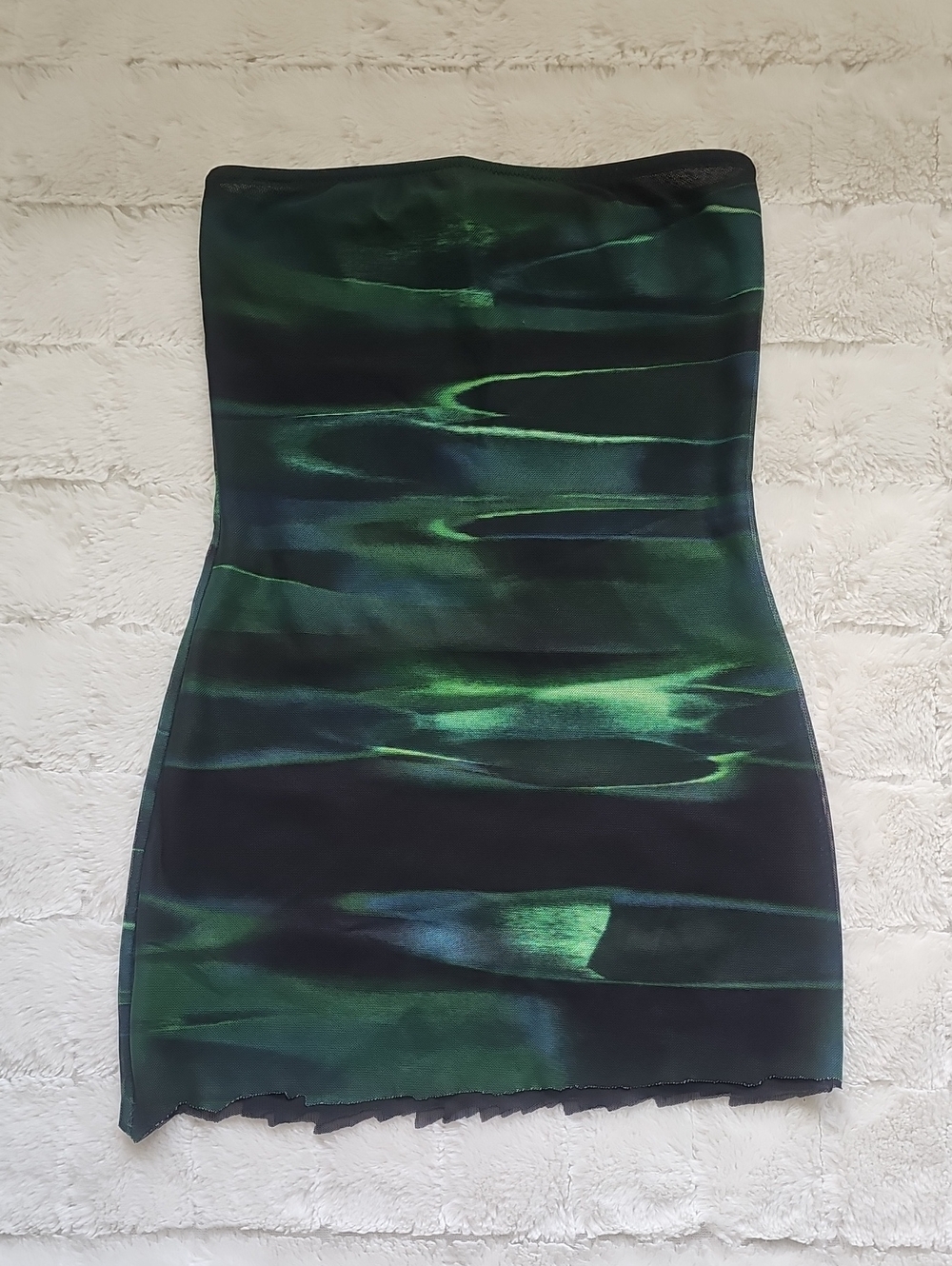 Strapless Green & Black Bodycon TOP